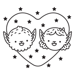 Personagens simples de lobisomens de Halloween Desenho PNG