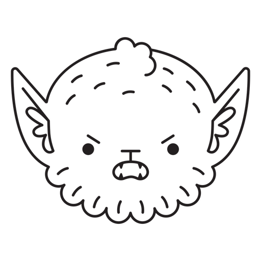 Cute angry werewolf character PNG Design