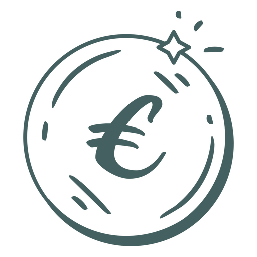 Einfaches Geschäftssymbol der Euro-Münze PNG-Design