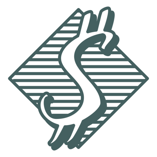 Icono de negocio simple de símbolo de dólar Diseño PNG