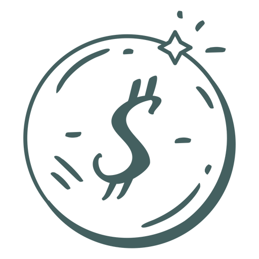Icono de negocio simple de moneda de dólar Diseño PNG