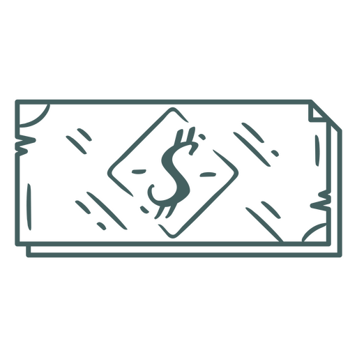 Ícone de negócios simples de nota de dólar Desenho PNG
