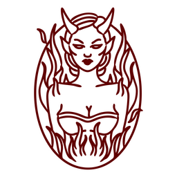 Personagem de garota diabo em chamas Desenho PNG