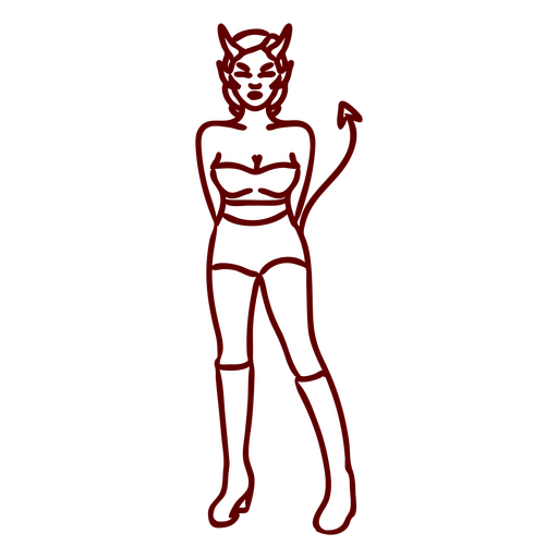 Devil girl character PNG Design