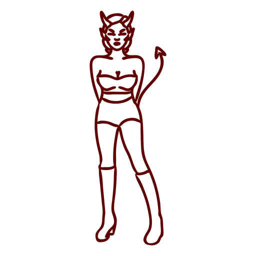 Personaje de chica diablo Diseño PNG