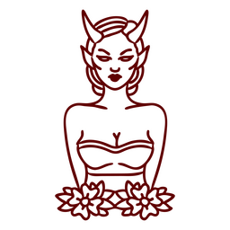 Blumendamenteufel PNG-Design