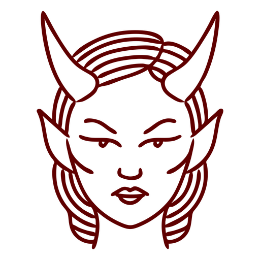 Lady Devil-Karikatur PNG-Design