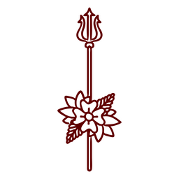 Ícone de tridente floral Desenho PNG