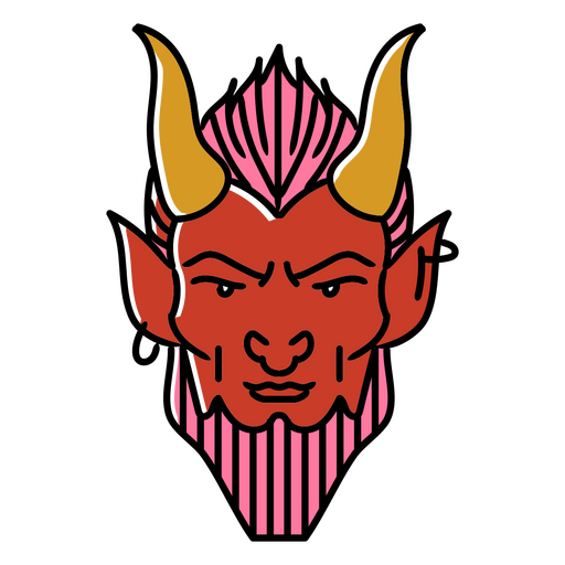 Cara de personaje del diablo Diseño PNG