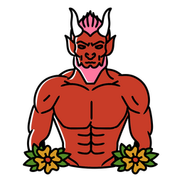 Floraler Teufelscharakter PNG-Design