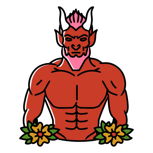 Floral devil character PNG Design