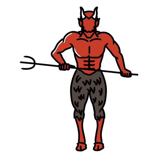 Personaje del diablo con tridente Diseño PNG