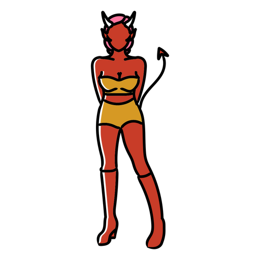 Personaje de chica joven diablo Diseño PNG