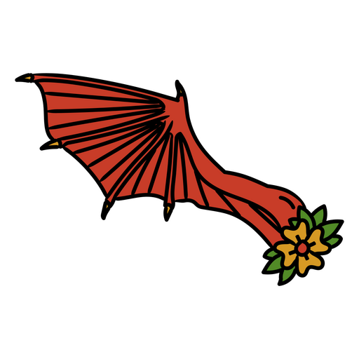 Tatuagem de asa de diabo floral Desenho PNG