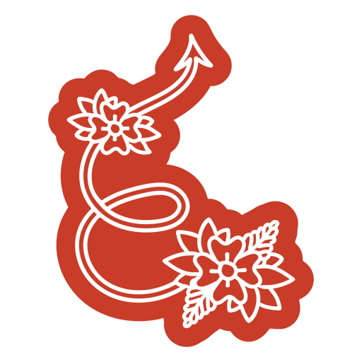 Recorte floral da cauda do diabo Desenho PNG