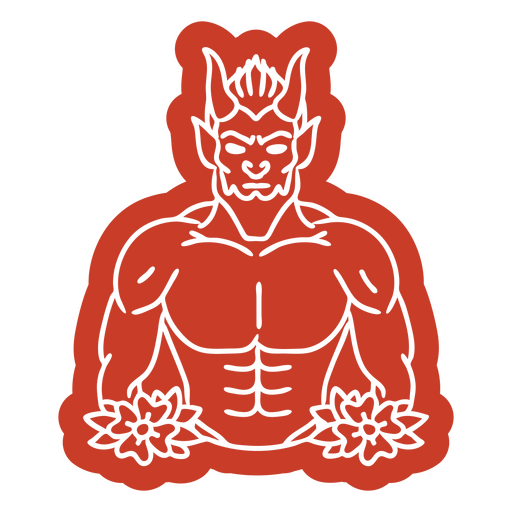 Floral devil character cutout PNG Design