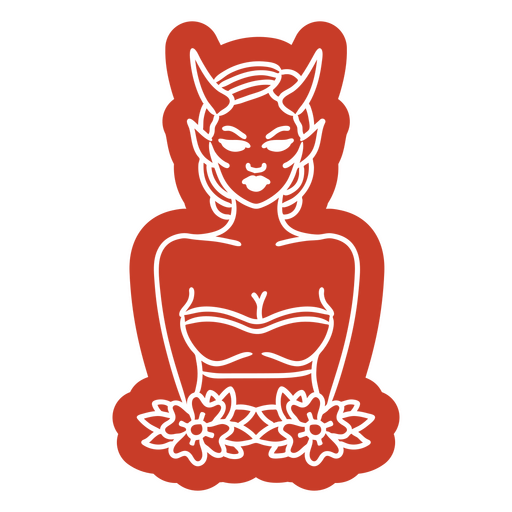 Floral devil woman cutout PNG Design