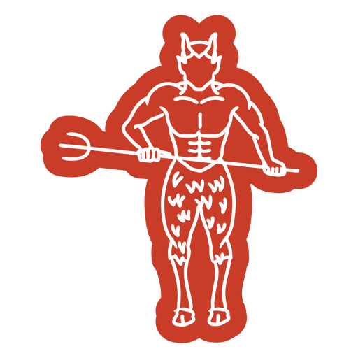Devil character with trident cutout PNG Design