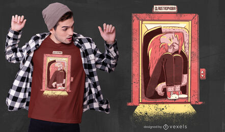 Claustrofobia psd design de camiseta