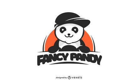 Ausgefallene Panda-Bär-Tier-Logo-Vorlage