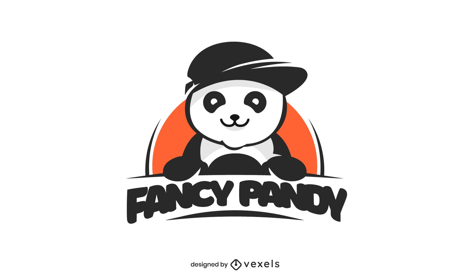 Ausgefallene Panda-Bär-Tier-Logo-Vorlage