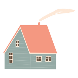 Woods cabin chimney smoke PNG Design