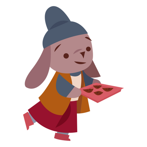Cook bunny winter character PNG Design