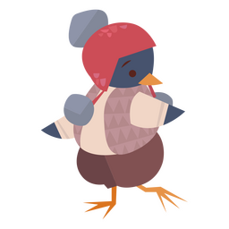 Cute bird winter character PNG Design