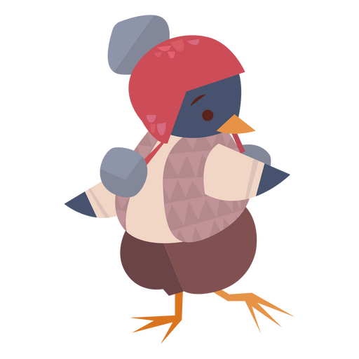 Cute bird winter character PNG Design