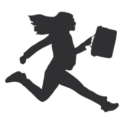 Business woman on a rush silhouette PNG Design Transparent PNG