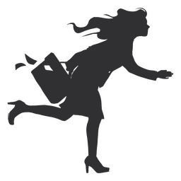 Mujer de negocios corriendo silueta Diseño PNG