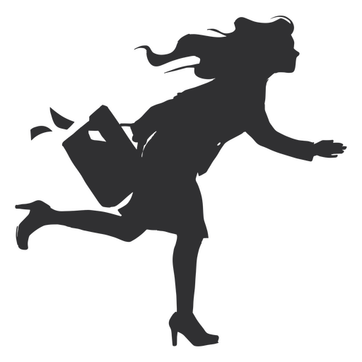 Laufende Silhouette der Geschäftsfrau PNG-Design