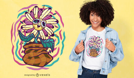 Trippy flower t-shirt design