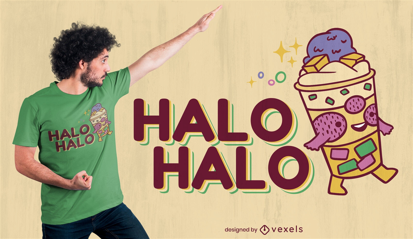 Design de t-shirt de sobremesa Halo halo