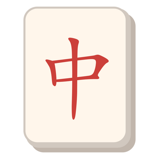 Mahjong red dragon tile PNG Design