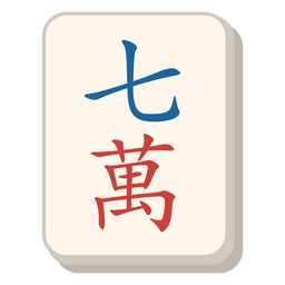 Mahjong sieben Zeichenkacheln PNG-Design