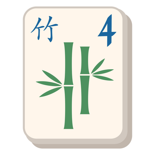 Azulejo de bambú Mahjong Diseño PNG