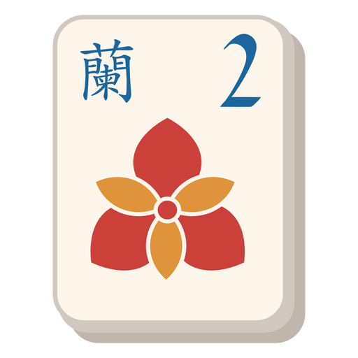 Azulejo de orquídea Mahjong Diseño PNG