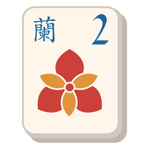 Mahjong orchid tile PNG Design