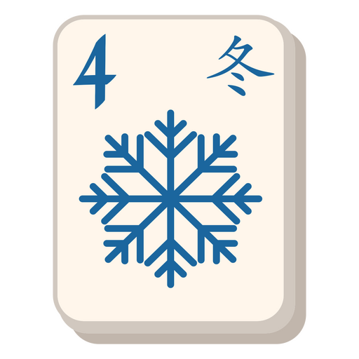 Azulejo de invierno Mahjong Diseño PNG