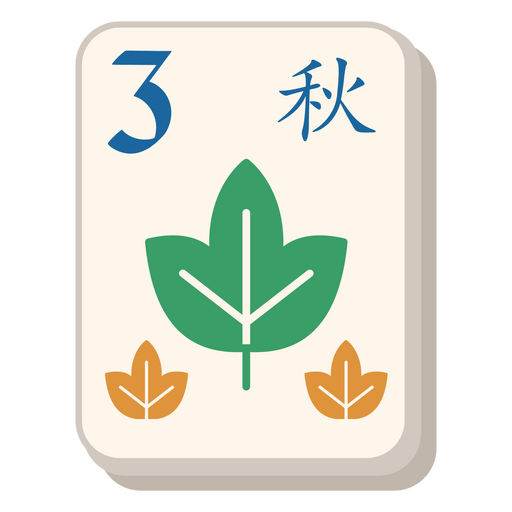 Azulejo de otoño Mahjong Diseño PNG