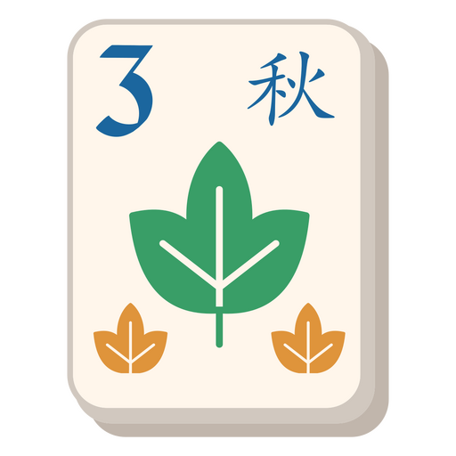 Mahjong autumn tile PNG Design