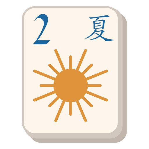 Azulejo de verano Mahjong Diseño PNG
