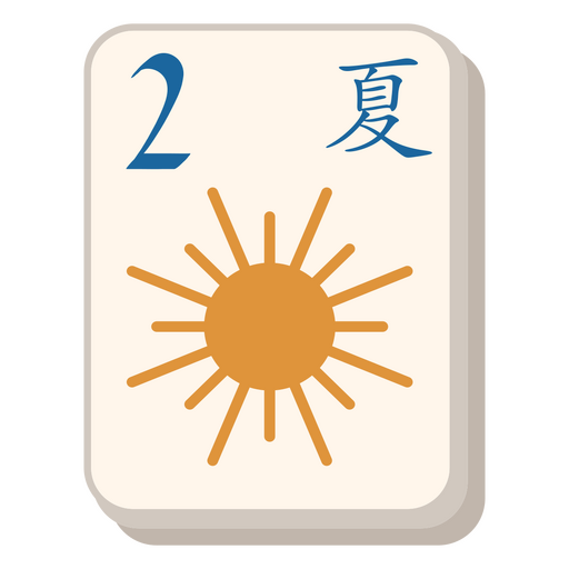 Mahjong summer tile PNG Design