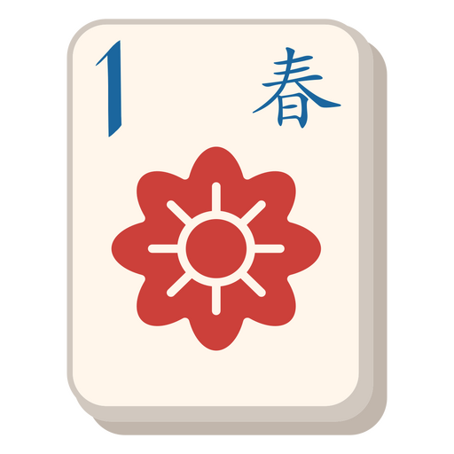 Mahjong-Federfliese PNG-Design