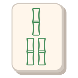 Mahjong três de telha de bambu Desenho PNG