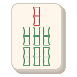 Mahjong sete de telha de bambu Desenho PNG