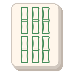 Mahjong seis de baldosas de bambú Diseño PNG