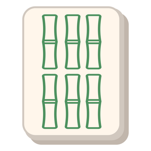 Mahjong six of bamboo tile PNG Design