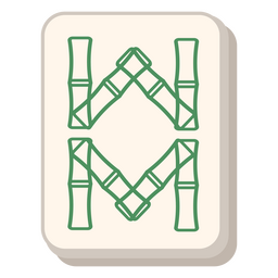 Mahjong eight of bamboo tile PNG Design